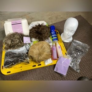 4 Easy wear wigs Strawbry blnde,brown, drk blnde w/highlgt,drk brn w/highlgt